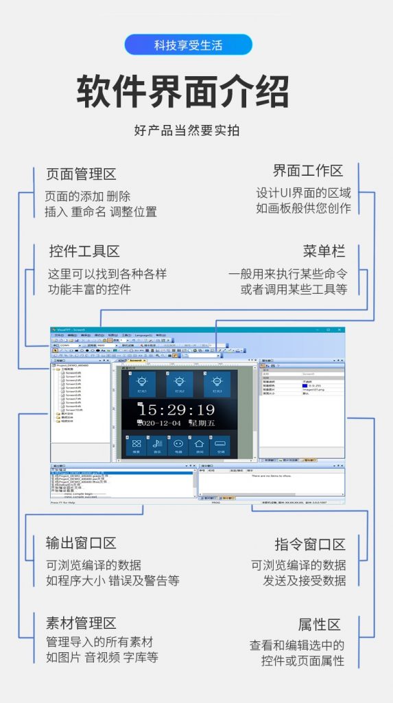 RS485控制可编程智能家居86型彩色液晶触摸屏