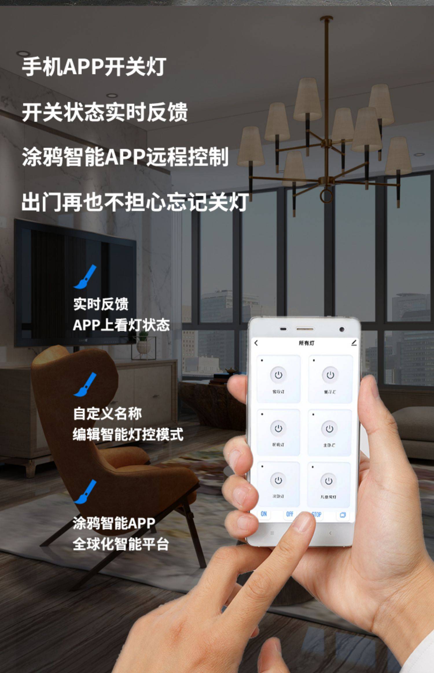 tuya涂鸦智能zigbee无线智能照明模块手机远程控制定时遥控开关灯